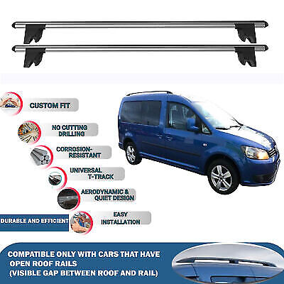 Car Roof Rack Cross Bars for Vw Caddy Maxi 2007-2015 Kayak Roof Rack 4 Pcs Grey