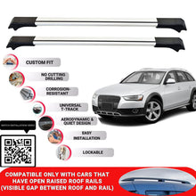 Roof Rack Cross Bars for Audi A4 Allroad B8 2008-2015 Lockable Roof Bars 2 Pcs Grey