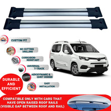 Roof Racks Cross Bars For Toyota Proace Verso 2016-2023 2 Pcs Grey