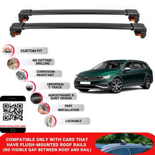 Premium Roof Bars for vw Passat Alltrack 2015-2024 Secure Roof Rack Cross Bar 2 Pcss Black