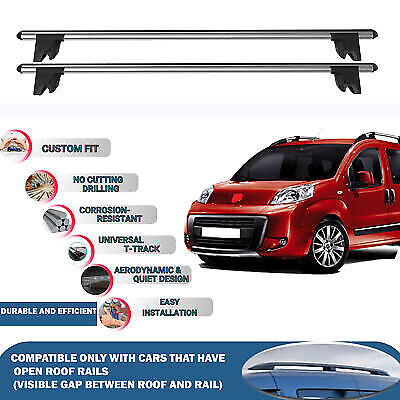 Car Roof Rack Cross Bars for Fiat Fiorino/Qubo 2007-2023 Kayak Roof Rack 4Pcs GR