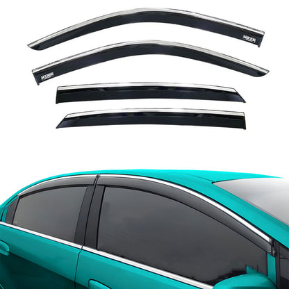Chrome Car Wind Deflector Set for Honda Civic Saloon 2021 Onwards Rain Guard 4X