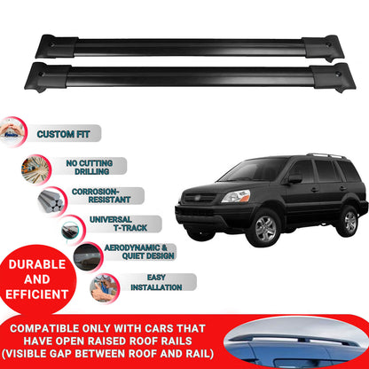 Roof Racks Cross Bars For Honda Pilot 2003-2008 2 Pcs Black