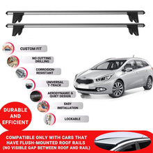 Premium Roof Bars for Kia Cee'D 2012-2018 Lockable Roof Rack Cross Bars 2 Pcs Grey