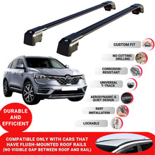Roof Bars Rack for Renault Samsung QM6 2017+ Lockable Rail Carrier 2 Pcs Black