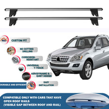 Lockable Roof Rack Cross Bars for Mercedes W164 Suv 2005-2011 | Heavy Duty Rail Carrier 2 Pcs Grey
