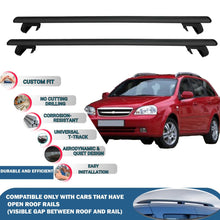 Roof Rack Cross Bars for Chevrolet Nubira Wagon 2002-2007 Rail Carrier for Roof Tents 2 Pcs Black
