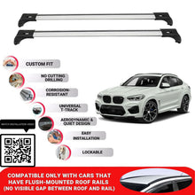 Roof Bars for Bmw X4 F98 2019+ Lockable Roof Rack Cross Bars 2 Pcs Grey