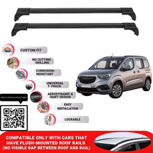 Roof Bars for Vauxhall Combo Life 2019+ Lockable Roof Rack Cross Bars 2 Pcs Black