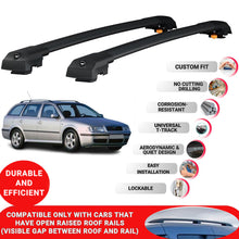 Roof Bar for Skoda Octavia (1U) 1998-2004 Lockable Roof Rack Cross Bars 2 Pcs Black