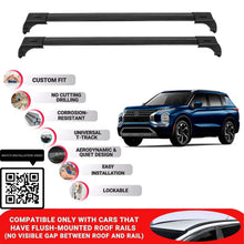Roof Bars for Mitsubishi Outlander 2022+ Lockable Roof Rack Cross Bars 2 Pcs Black