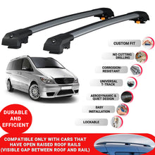Roof Bar for Mercedes-Benz Vito W639 2003-2014 Lockable Roof Rack Cross Bars 2 Pcs Grey