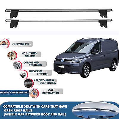 Car Roof Rack Cross Bars for Vw Caddy Van 2021-2023 Kayak Roof Rack 4 Pcs Grey