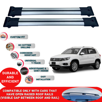 Roof Racks Cross Bars For Vw Tiguan 2017-2019 2 Pcs Grey