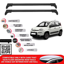 Roof Bars for Fiat Panda Hatchback 2012+ Lockable Roof Rack Cross Bars 2 Pcs Black