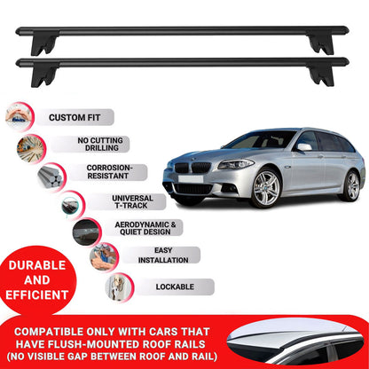 Premium Roof Bars for Bmw 5 Series F11 2010-2016 Roof Rack Cross Bars 2 Pcs Black