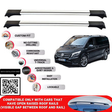 Roof Rack Cross Bars for Mercedes Vito 2015 Onwards Lockable Roof Bars 2 Pcs Grey