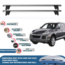 Lockable Roof Rack Cross Bars for Porsche Cayenne E1 2003-2010 | Heavy Duty Rail Carrier 2 Pcs Grey