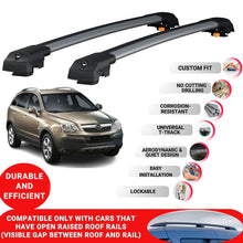 Roof Bar for Opel Antara 2006-2015 Lockable Roof Rack Cross Bars 2 Pcs Grey