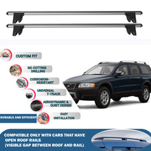Lockable Roof Rack Cross Bars for Volvo Xc70 Estate 2000-2008 | Heavy Duty Rail Carrier 2 Pcs Grey