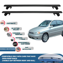 Roof Rack Cross Bars for Kia Rio SW 2000-2005 Rail Carrier for Roof Tents 2 Pcs Black