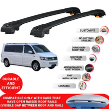 Roof Bar for Vw T6 Transporter 2016-2022 Lockable Roof Rack Cross Bars 2 Pcs Black