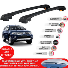 Roof Bar for Mitsubishi Pajero Sport 2008-2016 Lockable Roof Rack Cross Bars 2 Pcs Black