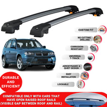 Roof Bar for Bmw X3 E83 2003-2010 Lockable Roof Rack Cross Bars 2 Pcs Grey