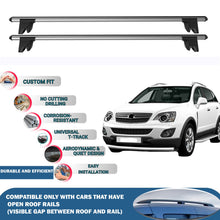 Lockable Roof Rack Cross Bars for Opel Antara 2006-2015 | Heavy Duty Rail Carrier 2 Pcs Grey