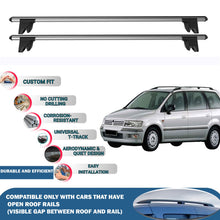 Lockable Roof Rack Cross Bars for Mitsubishi Space Wagon 1998-2004 | Heavy Duty Rail Carrier 2 Pcs Grey