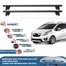 Lockable Roof Rack Cross Bars for Chevrolet Spark 2010-2015 | Heavy Duty Rail Carrier 2 Pcs Black