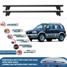 Lockable Roof Rack Cross Bars for Suzuki Vitara 5D 1998-2005 | Heavy Duty Rail Carrier 2 Pcs Black
