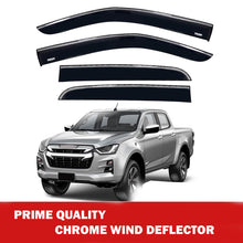 Chrome Window Wind Deflector for Isuzu D-Max 2021 Onward Rain Guard Visors 4 pcs