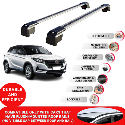 Roof Bars Rack for Dongfeng Fengon 500 2020+ Lockable Rail Carrier 2 Pcs Grey