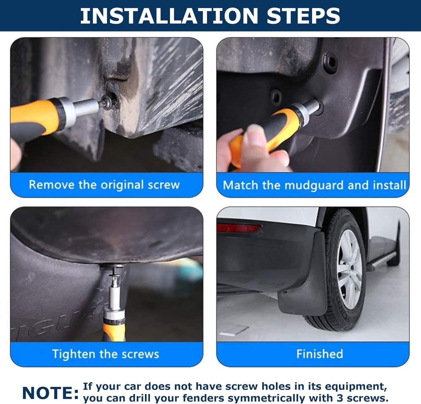 Car Mud Flaps Kit For Vw Amarok 2010 and Later Rubber Splash Guards 4 PCS