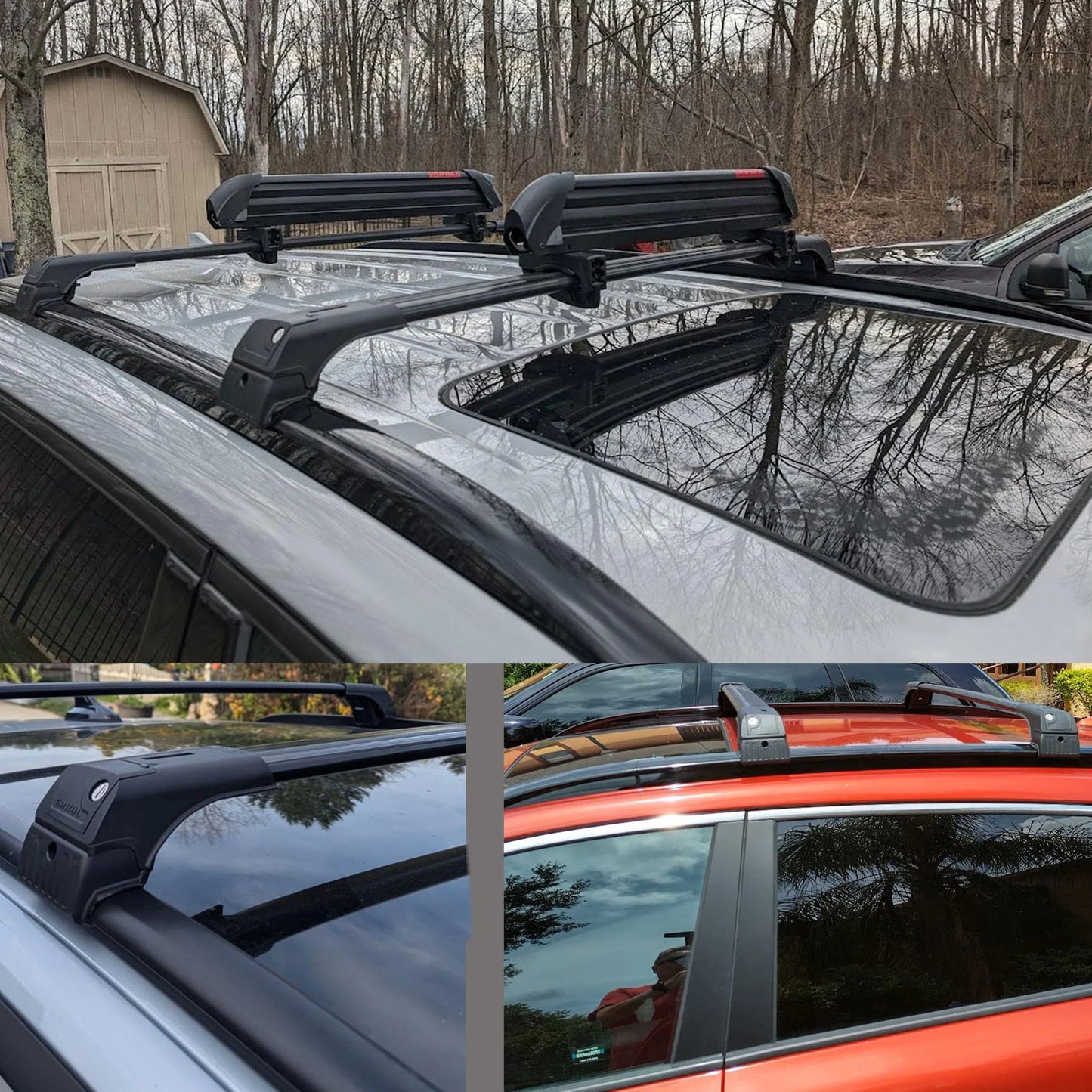 2X Roof Bars for Ford Transit Tourneo Connect 2014-2023 Lockable Roof Rack Black