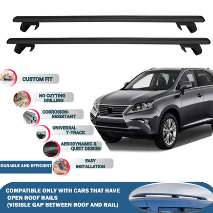 Roof Rack Cross Bars for Lexus Rx 2009-2015 Rail Carrier for Roof Tents 2 Pcs Black