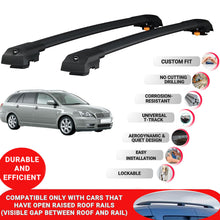 Roof Bar for Toyota Avensis T250 2003-2008 Lockable Roof Rack Cross Bars 2 Pcs Black