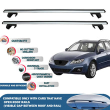 Roof Rack Cross Bars for Seat Exeo St 2009-2012 Rail Carrier for Roof Tents 2 Pcs Grey