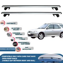 Roof Rack Cross Bars for Peugeot 306 SW 1993-2001 Rail Carrier for Roof Tents 2 Pcs Grey