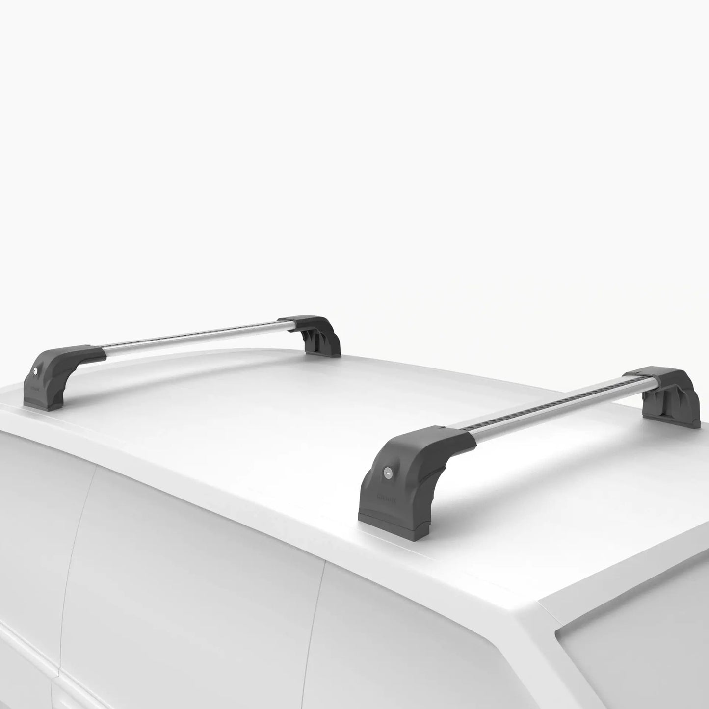 Lockable Roof Bars for VW Transporter T5 2003-2016 | Fixpoint No Roof Rails 2 Pcs Grey