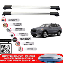 Roof Rack Cross Bars for Volvo XC90 2015-2021 Lockable Roof Bars 2 Pcs Grey