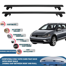 Roof Rack Cross Bars for Volkswagen Golf Alltrack 2015-2023 Rail Carrier for Roof Tents 2 Pcs Black