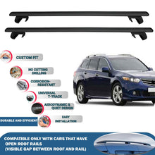 Roof Rack Cross Bars for Honda Accord Tourer Sw 2008-2015 Rail Carrier for Roof Tents 2 Pcs Black