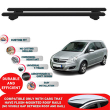Roof Bars For Opel Zafira B 2005-2014 Roof Rack Cross Bars 2 Pcs Black