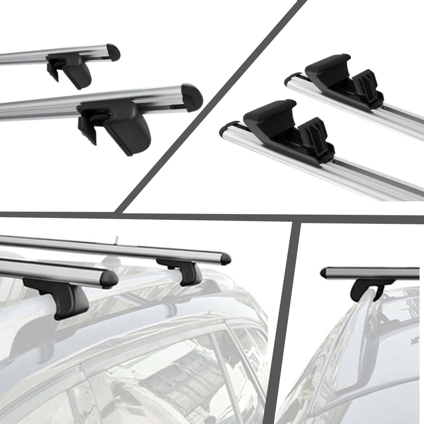 Roof Rack Cross Bars for Hyundai Santa Fe 2006-2012 Rail Carrier for Roof Tents 2 Pcs Black
