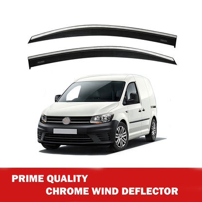 Chrome Window Wind Deflector for Vw Caddy 2003 Onwards Rain Guard Visors 2 pcs