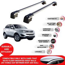 Roof Bars Rack for Chery Tiggo 5 2014-2024 Lockable Rail Carrier 2 Pcs Grey