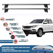 Lockable Roof Rack Cross Bars for Ssangyong Musso 2016-2023 | Heavy Duty Rail Carrier 2 Pcs Grey