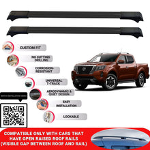 Roof Rack Cross Bars for Nissan Np300 2015+ Lockable Roof Bars 2 Pcs Black